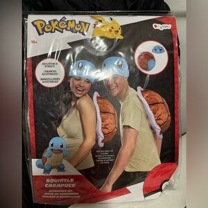 Squirtle Pokémon Halloween Costume with Blue Hat and Brown Shell